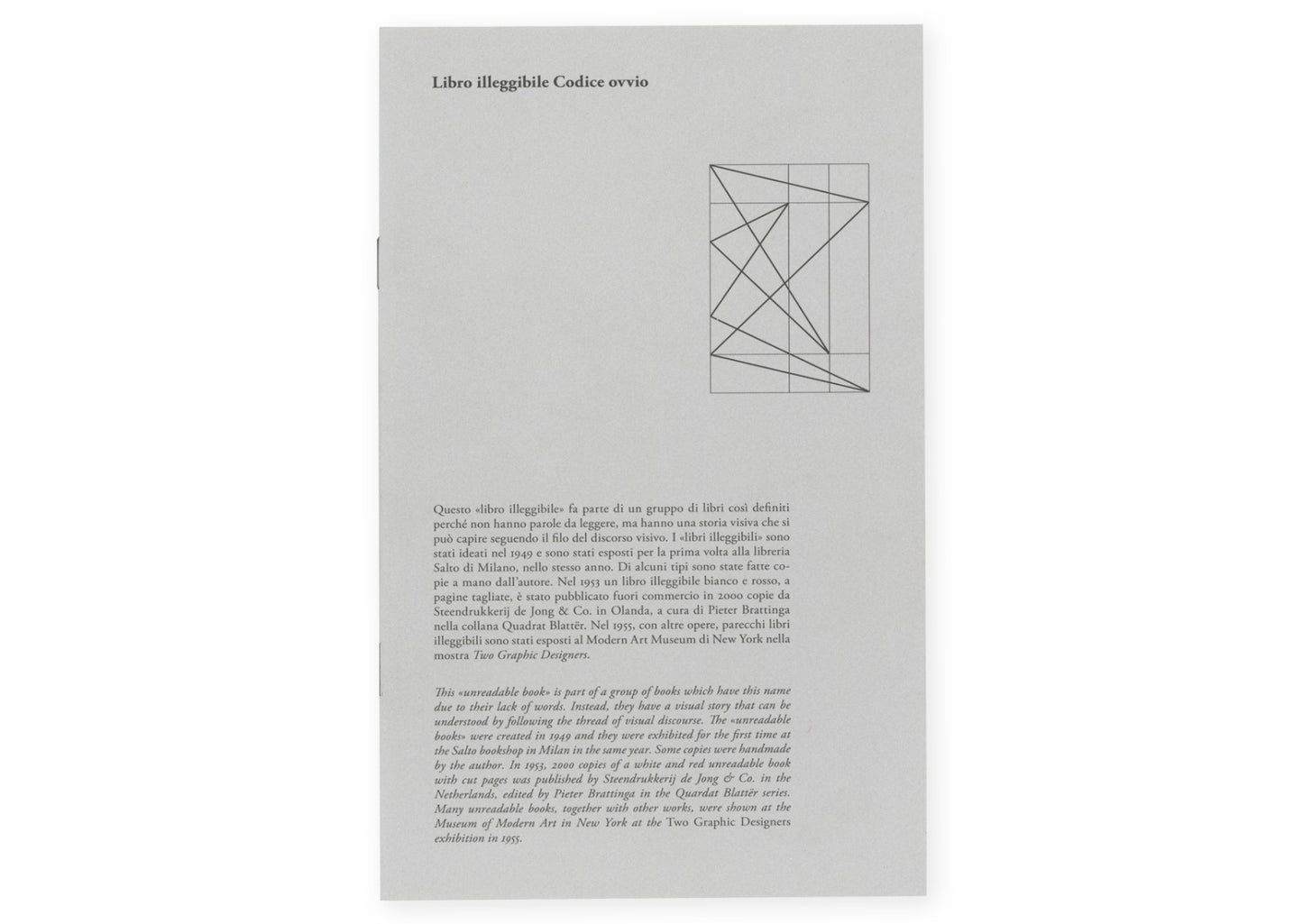 Libro illeggibile Codice ovvio