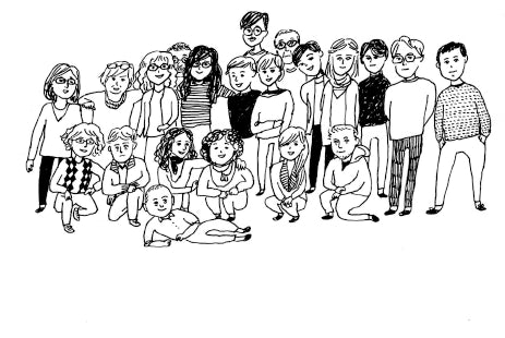 Schizzo di gruppo di persone